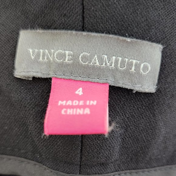Vince Camuto Pants 4 Black Flat Front Mid Rise Stretch Nylon Blend - Picture 7 of 8